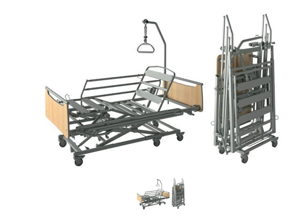 Cama articulada con barandillas y colchón